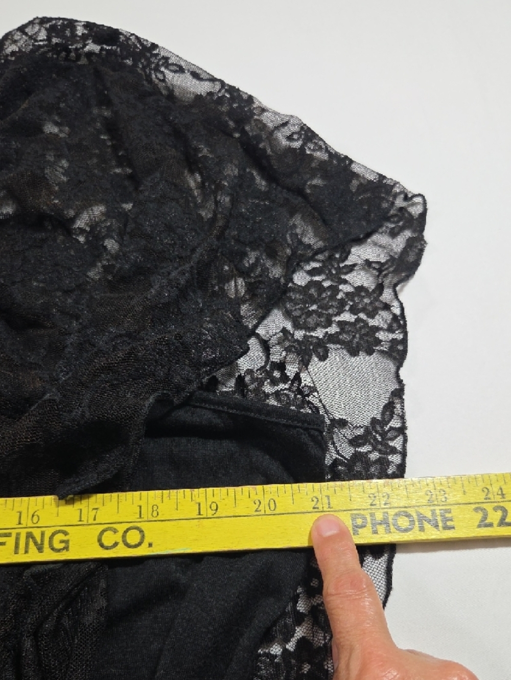 Black Lace Wide Open Sleeve Top  Blouse Boho Festival Elastic Hem Flowy Tank 3X - Picture 9 of 10